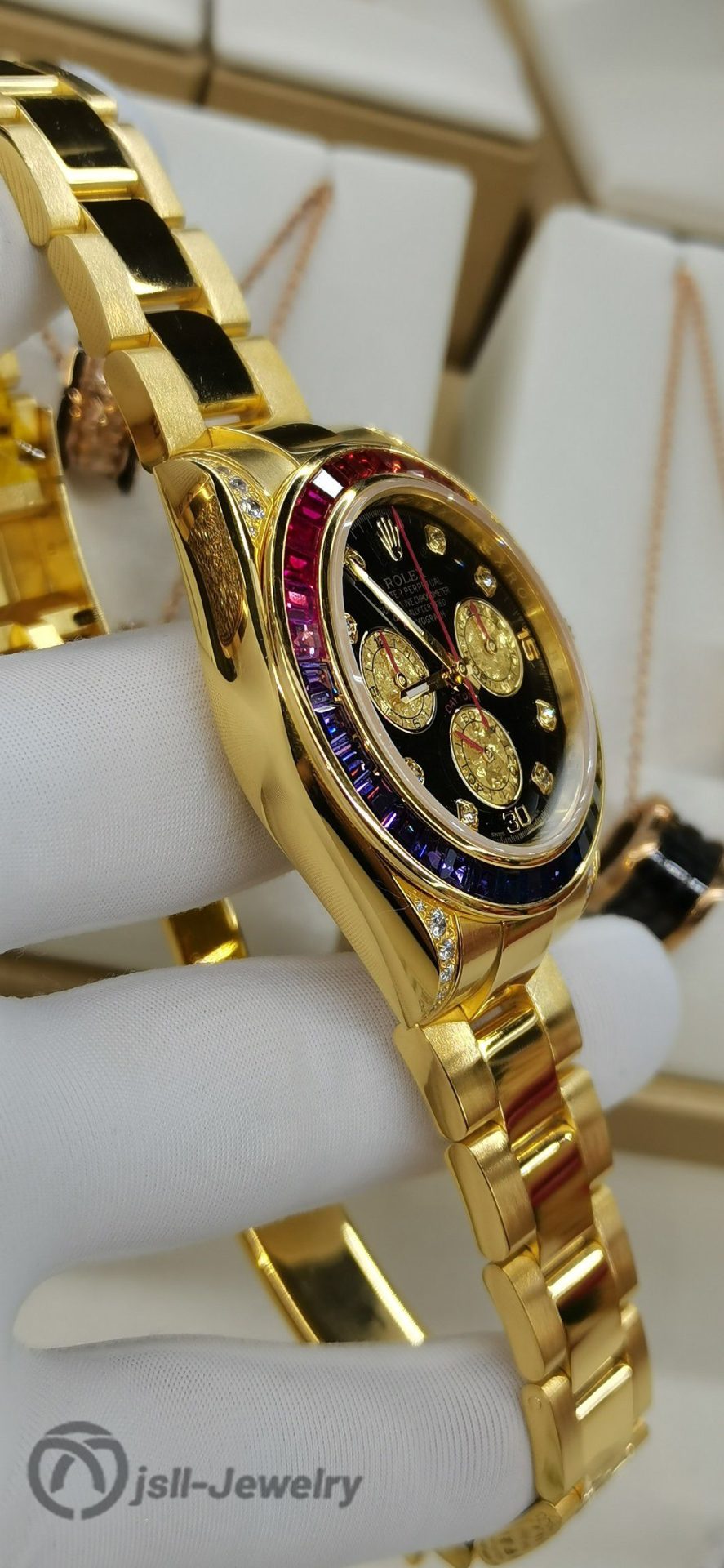 Jsll-Jewelry | Three Eyes New, Rainbow Ditona Watch (Gold plated)