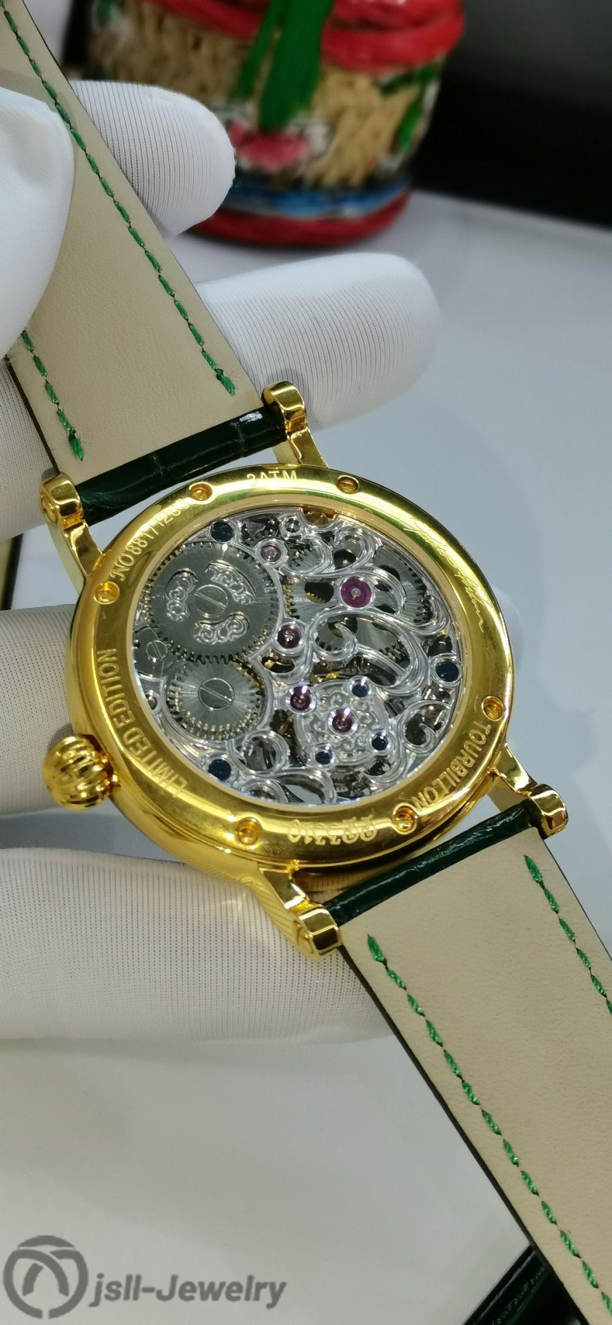 Jsll-Jewelry | Swiss EQ power Sun Moon Stars Tourbillon Watch (Gold plated)