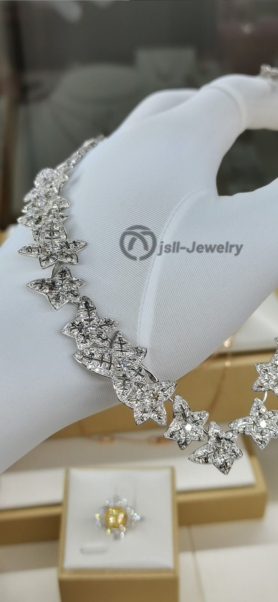 Jsll-Jewelry | 18K white gold necklace Full of Star Diamond Deluxe Edition