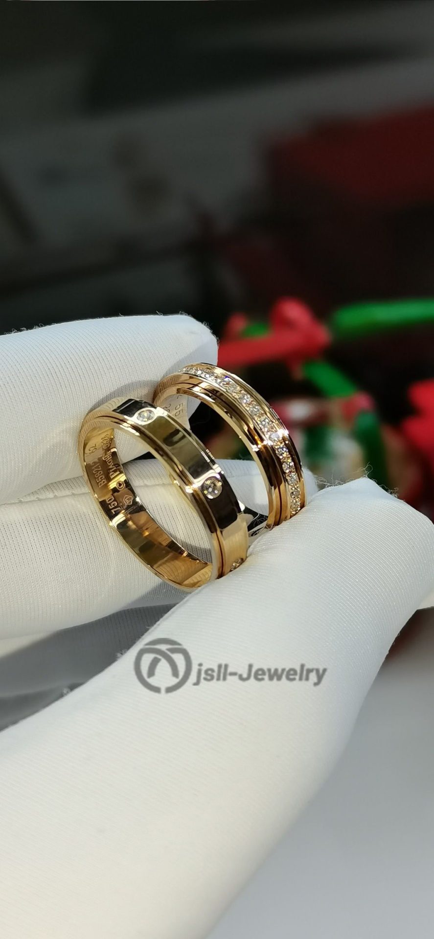 Jsll-Jewelry | 18K rose gold set with diamond ring