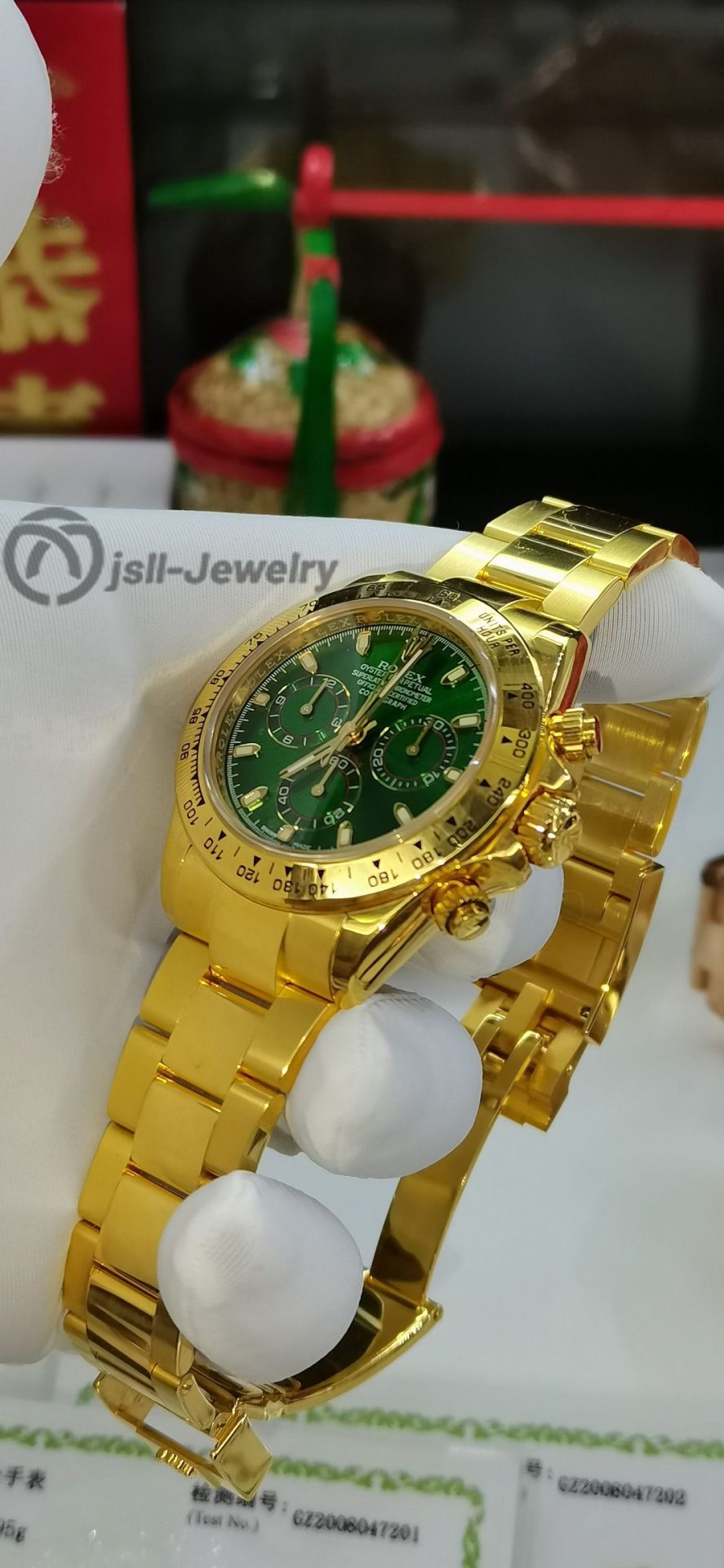 Jsll-Jewelry | Green Face Datona Watch (gold plated)