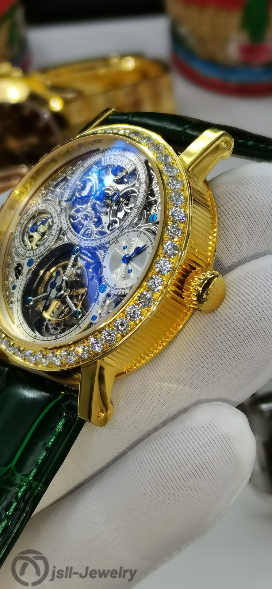 Jsll-Jewelry | Double Hollow manual Tourbillon Watch (Gold plated)