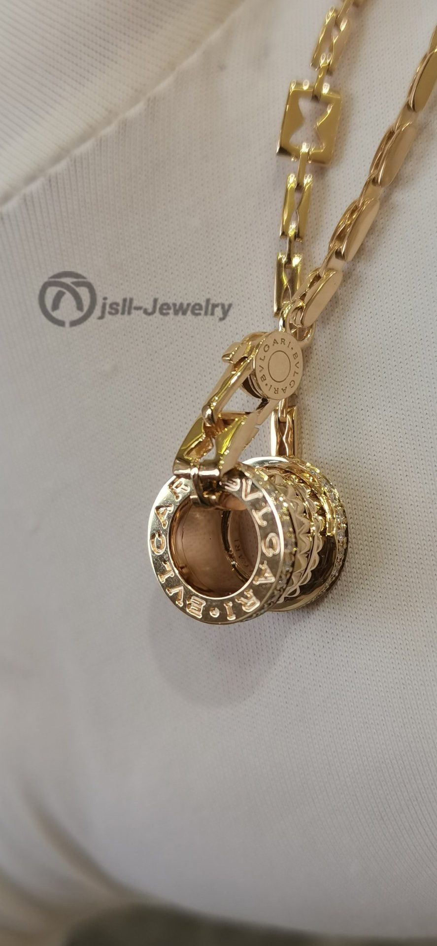 Jsll-Jewelry | 18K rose gold necklace set with diamonds