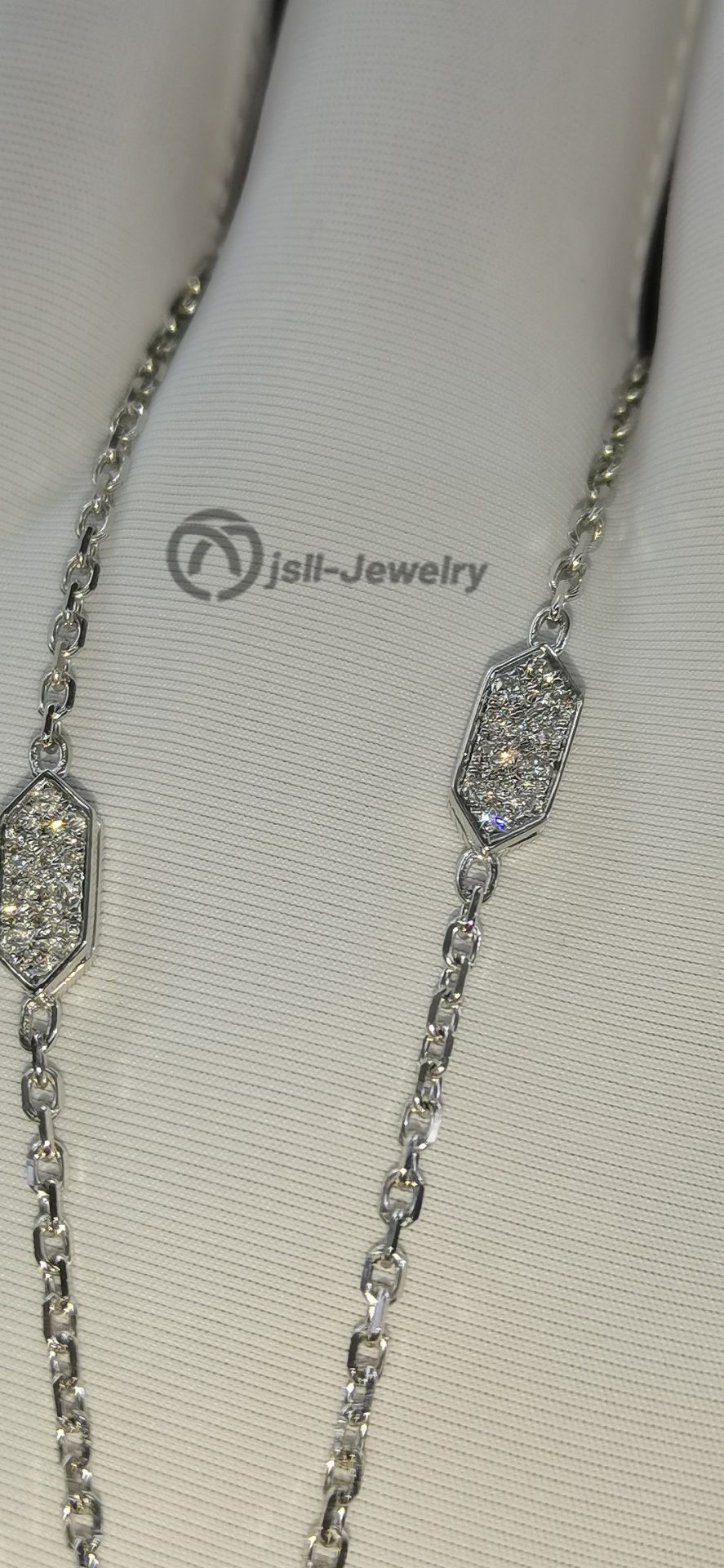 Jsll-Jewelry | 18K white gold with diamonds, sapphires, snake head pendant necklace