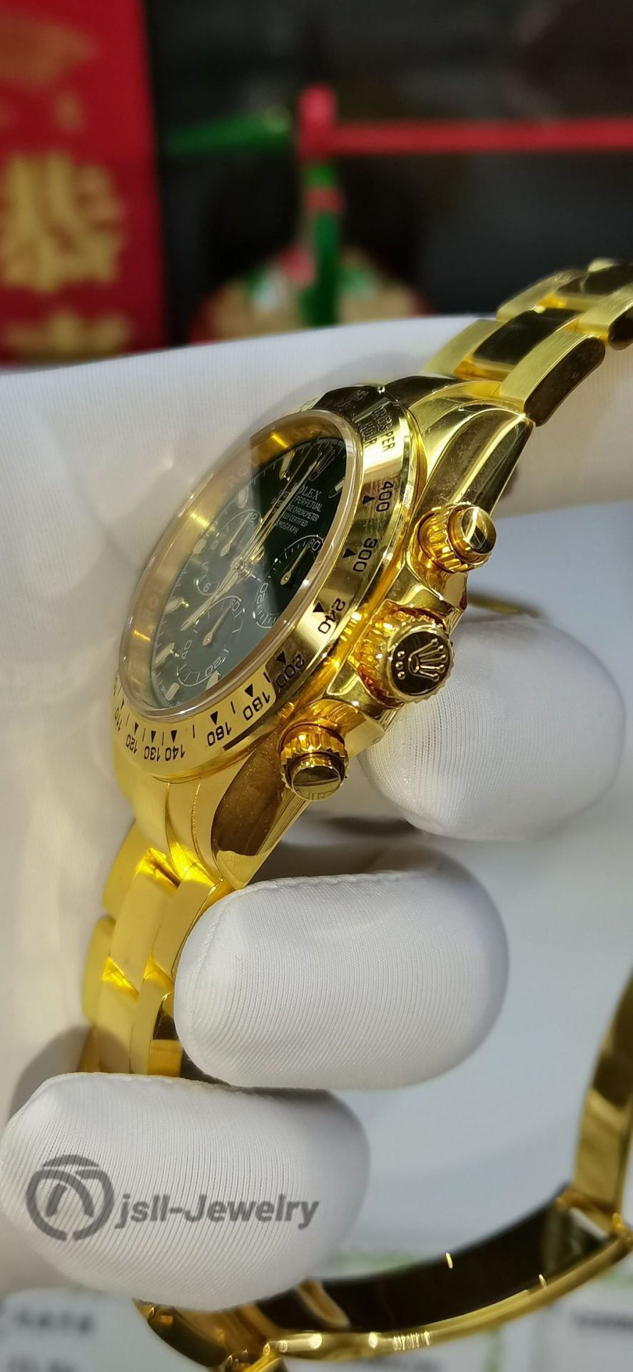 Jsll-Jewelry | Green Face Datona Watch (gold plated)