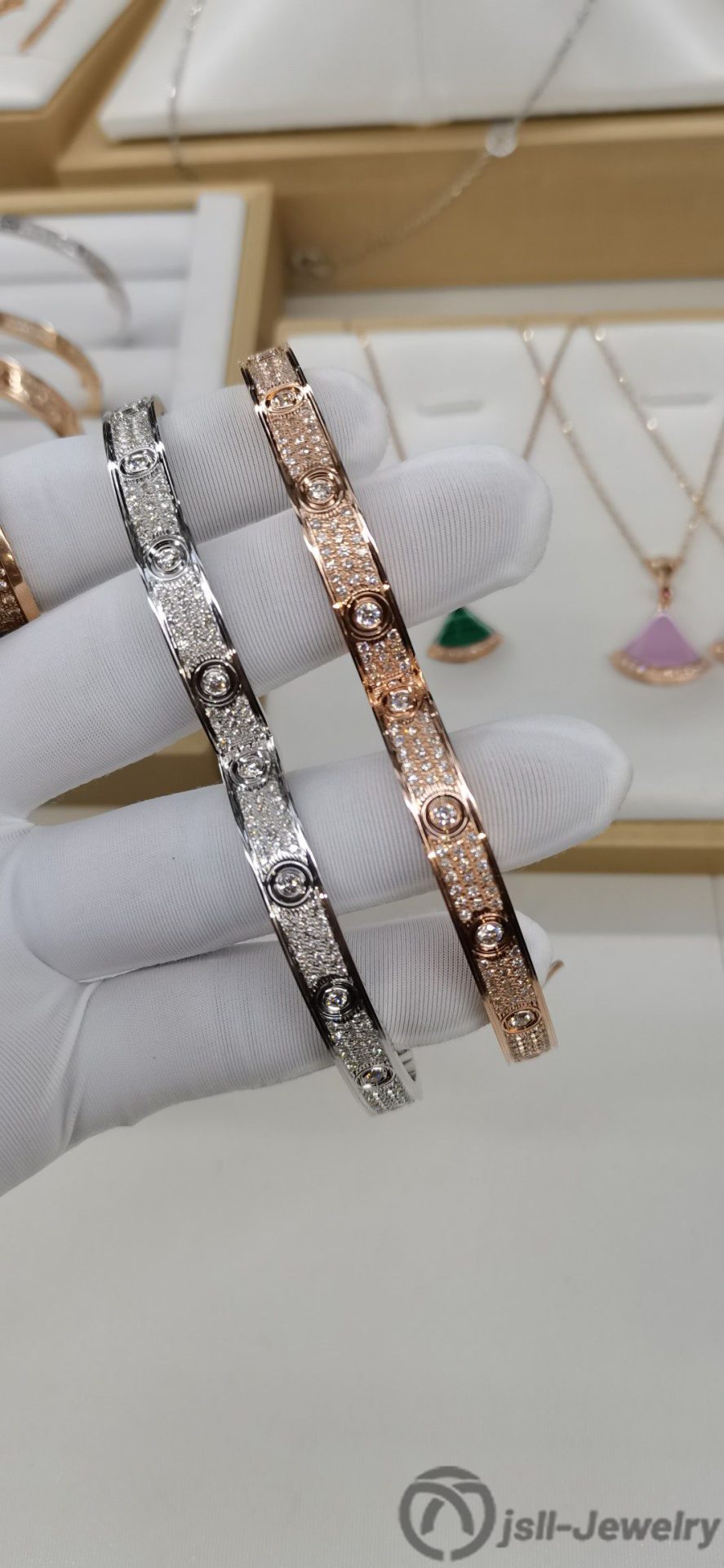 Jsll-Jewelry | 18K white gold, rose gold, main diamond bracelet