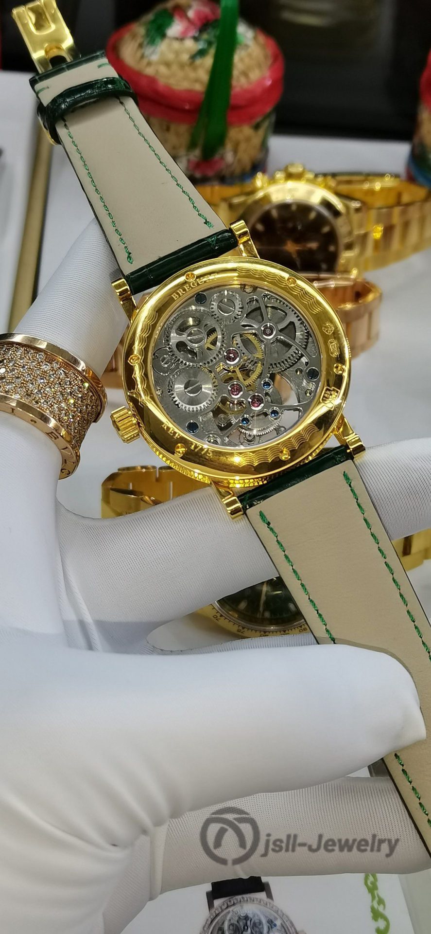 Jsll-Jewelry | Double Hollow manual Tourbillon Watch (Gold plated)