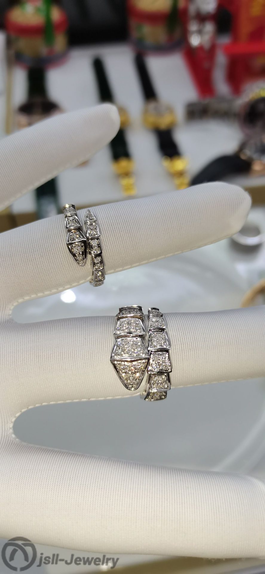 Jsll-Jewelry | Classic large snake,small snake diamond ring