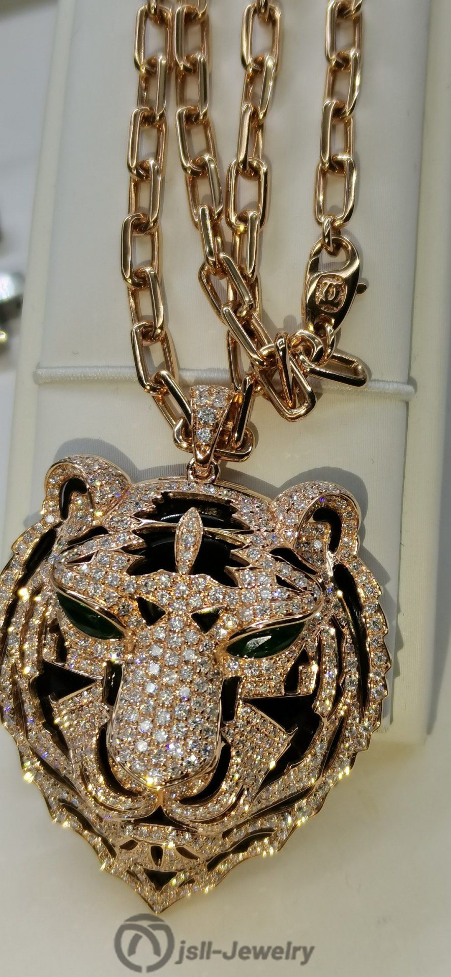 Jsll-Jewelry | 18-karat rose gold with diamonds, deluxe Tiger Head