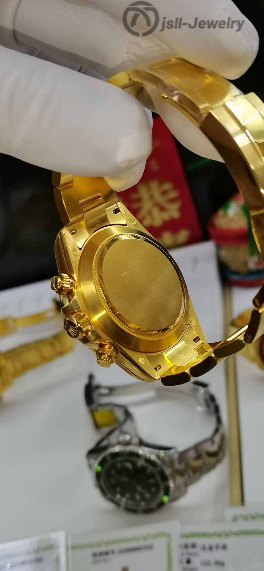 Jsll-Jewelry | Green Face Datona Watch (gold plated)