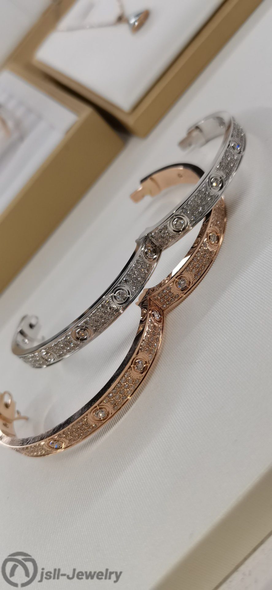 Jsll-Jewelry | 18K white gold, rose gold, main diamond bracelet