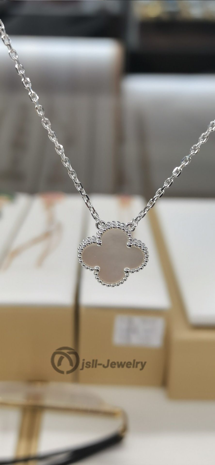 Jsll-Jewelry | 18K white gold shell necklace