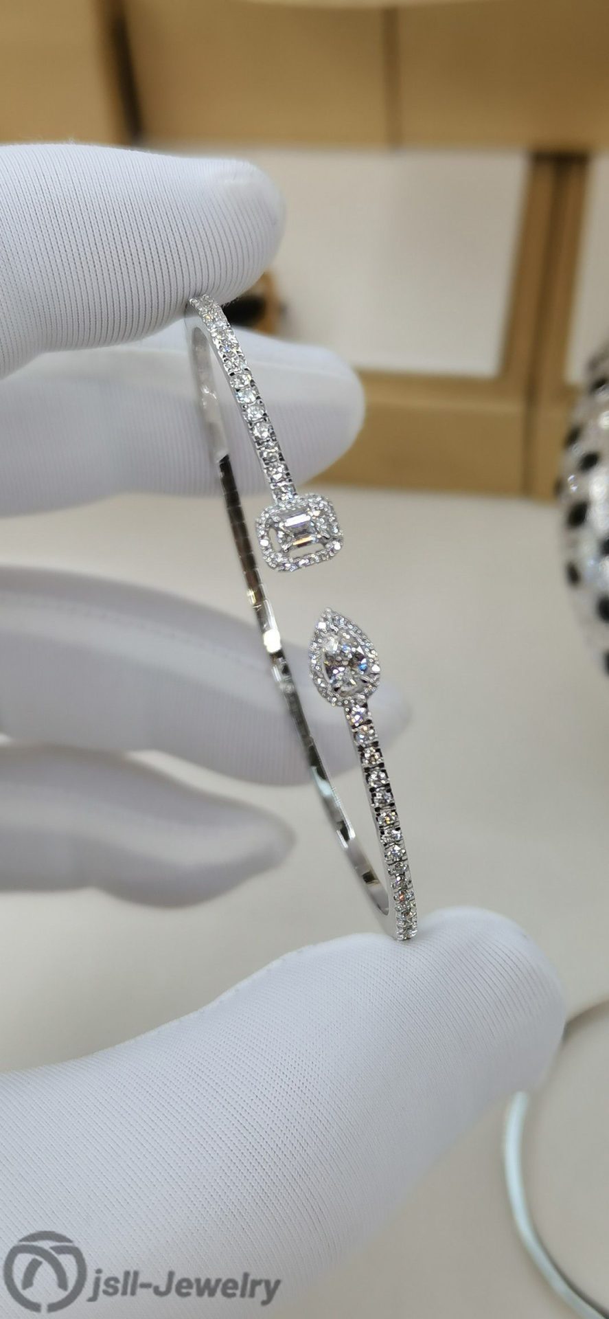 Jsll-Jewelry | 18K white gold with diamond bracelet