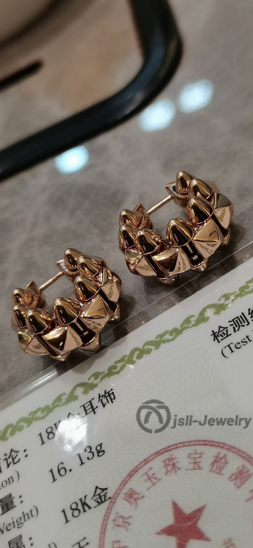 Jsll-Jewelry | 18-karat rose gold bullet earrings