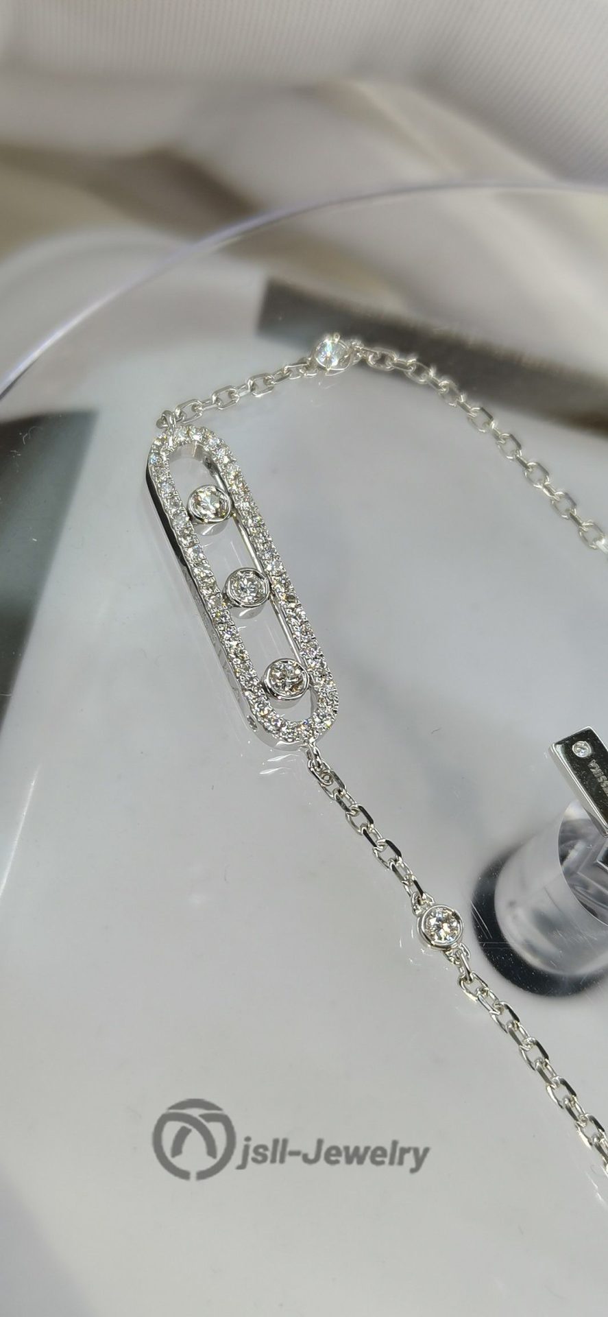 Jsll-Jewelry | 18K white gold with diamonds, smart diamond necklace