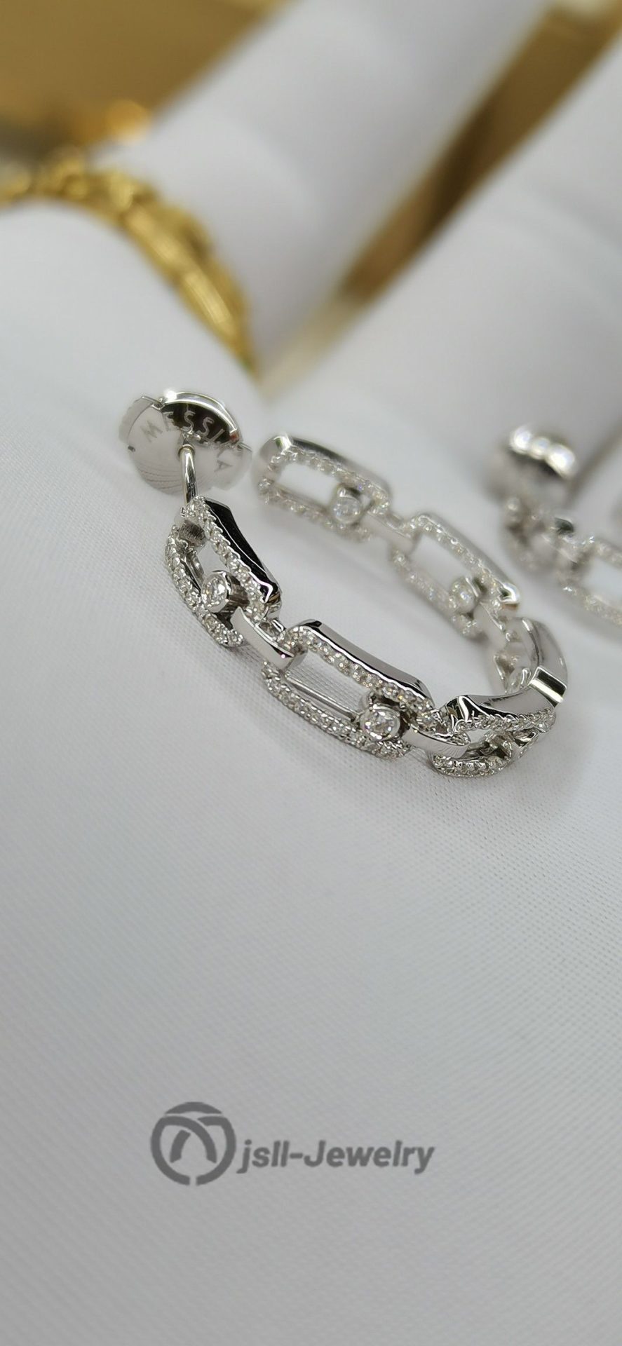 Jsll-Jewelry | 18K white gold set with diamonds, smart diamond earrings