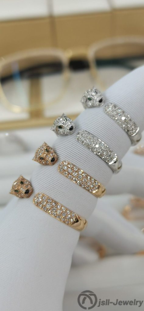 Jsll-Jewelry | Luxury Full Star narrow version leopard head diamond ring