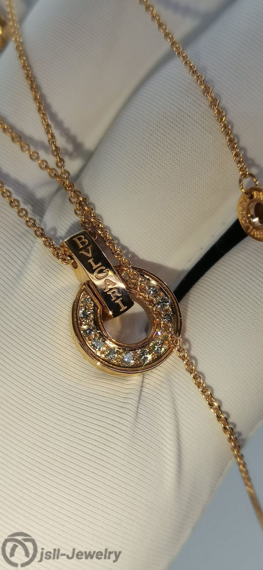 Jsll-Jewelry | 18K rose gold necklace set with diamonds