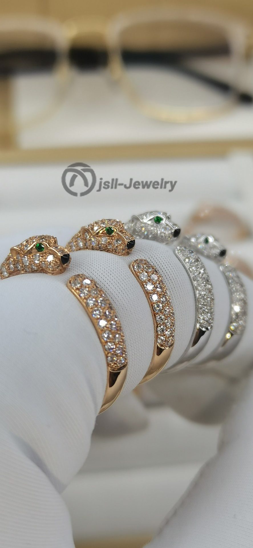 Jsll-Jewelry | Luxury Full Star narrow version leopard head diamond ring