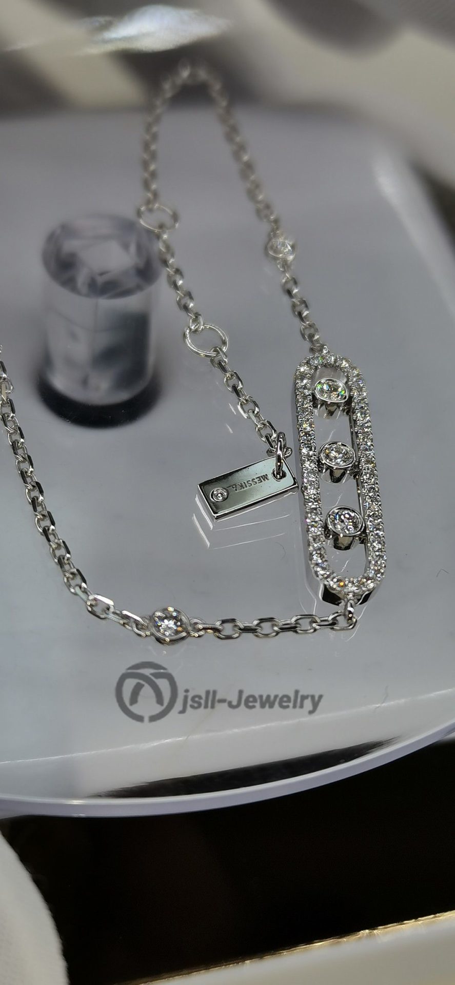 Jsll-Jewelry | 18K white gold with diamonds, smart diamond necklace