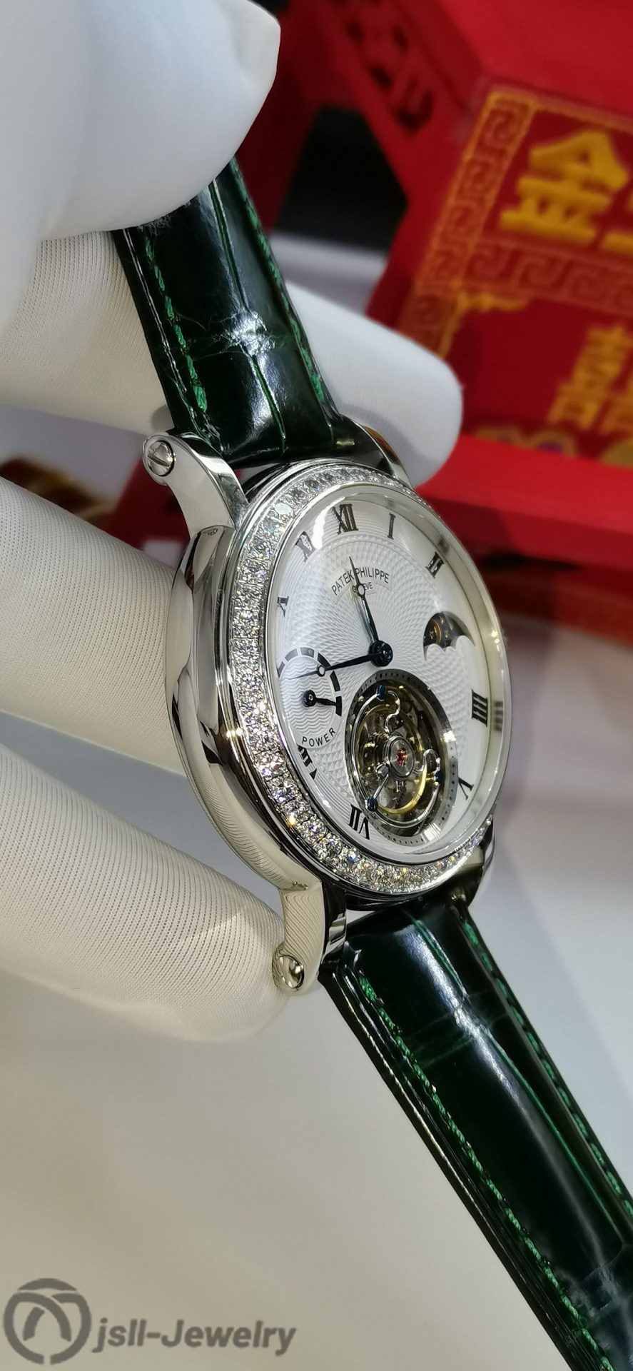 Jsll-Jewelry | Green Shirt True Tourbillon Platinum Watch (Gold plated)