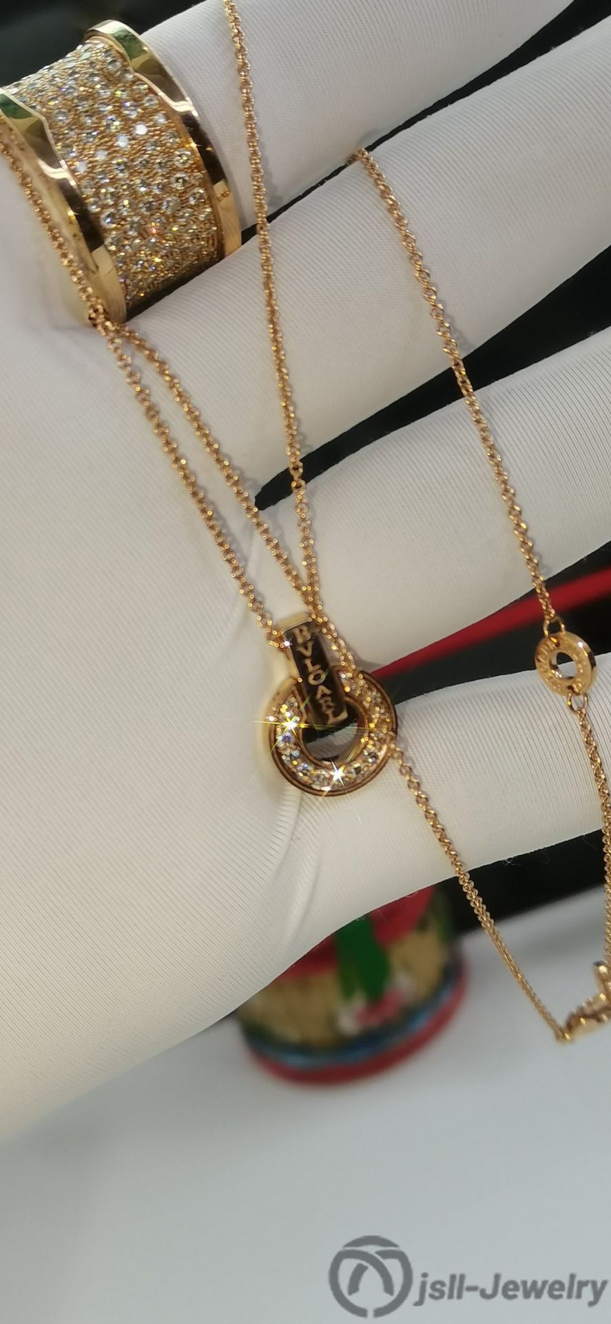 Jsll-Jewelry | 18K rose gold necklace set with diamonds