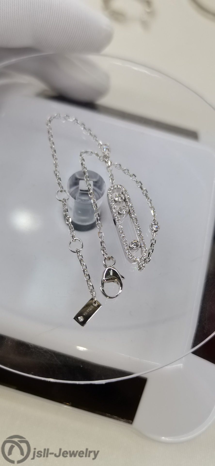 Jsll-Jewelry | 18K white gold with diamonds, smart diamond necklace