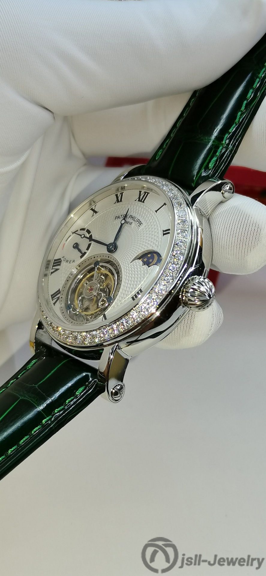 Jsll-Jewelry | Green Shirt True Tourbillon Platinum Watch (Gold plated)