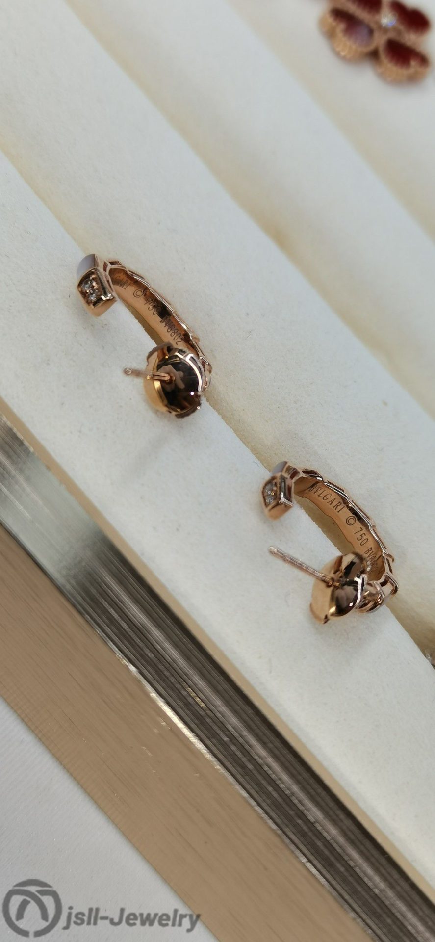 Jsll-Jewelry | 18K rose gold  diamond snake-scale earrings