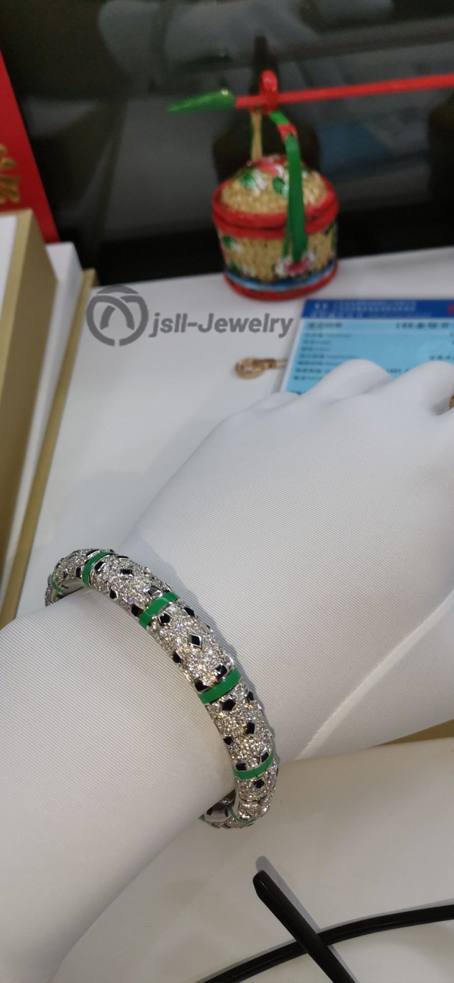 Jsll-Jewelry | 18K white gold Panthere bracelet with diamond