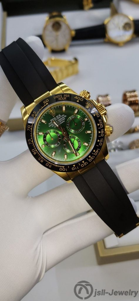 Jsll-Jewelry | Green Face Ditona Gold Watch (gold plated)