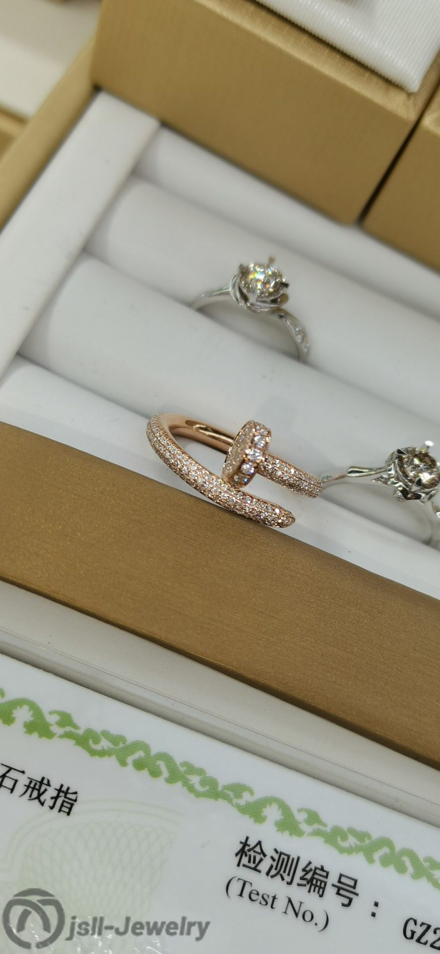 Jsll-Jewelry | 18-karat rose gold diamond  iron nails ring