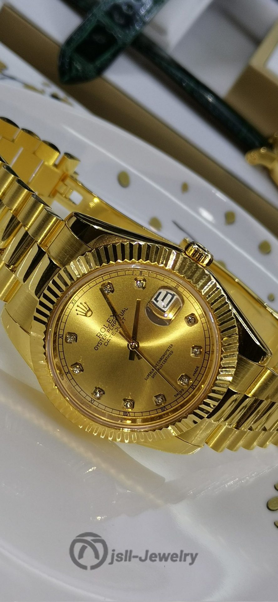 Jsll-Jewelry | Swiss New Machine Week log type (single and double calendar) Gold watch (gold plated)