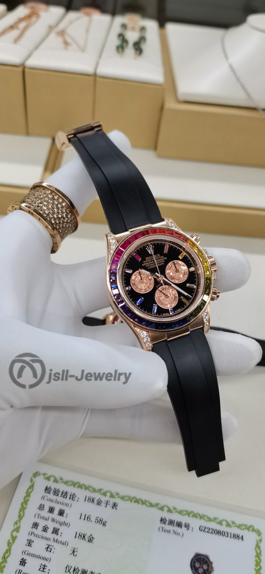 Jsll-Jewelry | Ditona Rainbow  Rose Gold Watch (Gold plated)