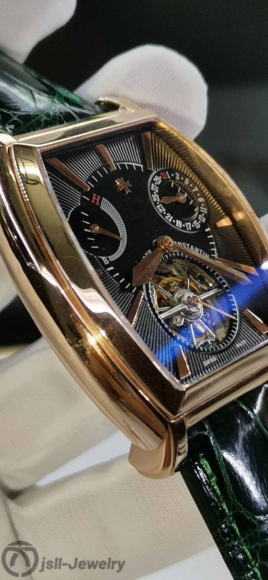 Jsll-Jewelry | Representative: Barrel calendar type, Manual Tourbillon rose gold Watch (gold plated)