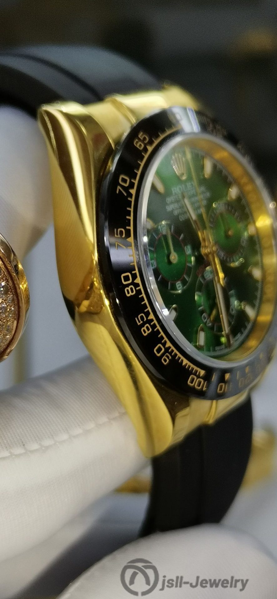 Jsll-Jewelry | Green Face Ditona Gold Watch (gold plated)