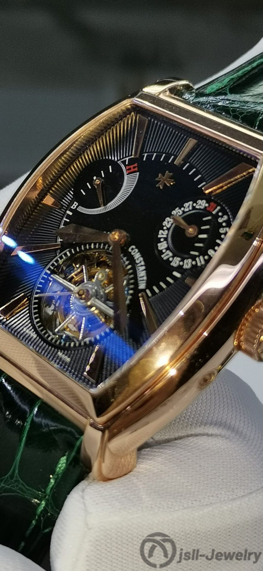 Jsll-Jewelry | Representative: Barrel calendar type, Manual Tourbillon rose gold Watch (gold plated)