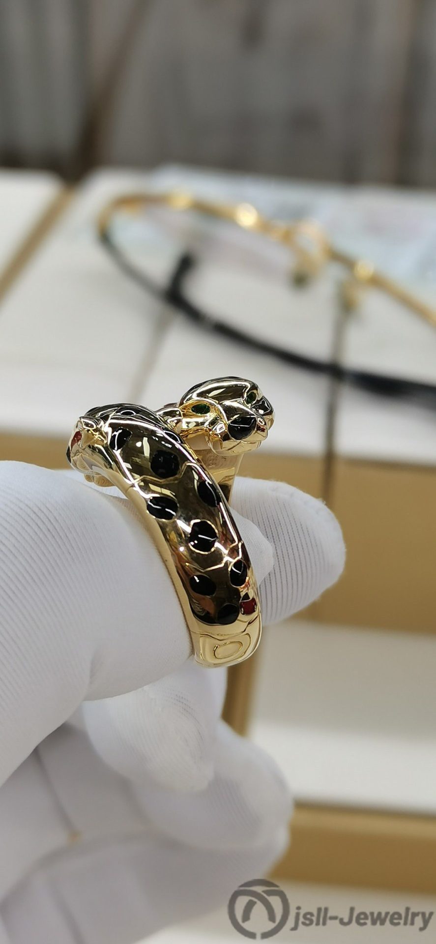 Jsll-Jewelry | 18K gold double leopard head big ring