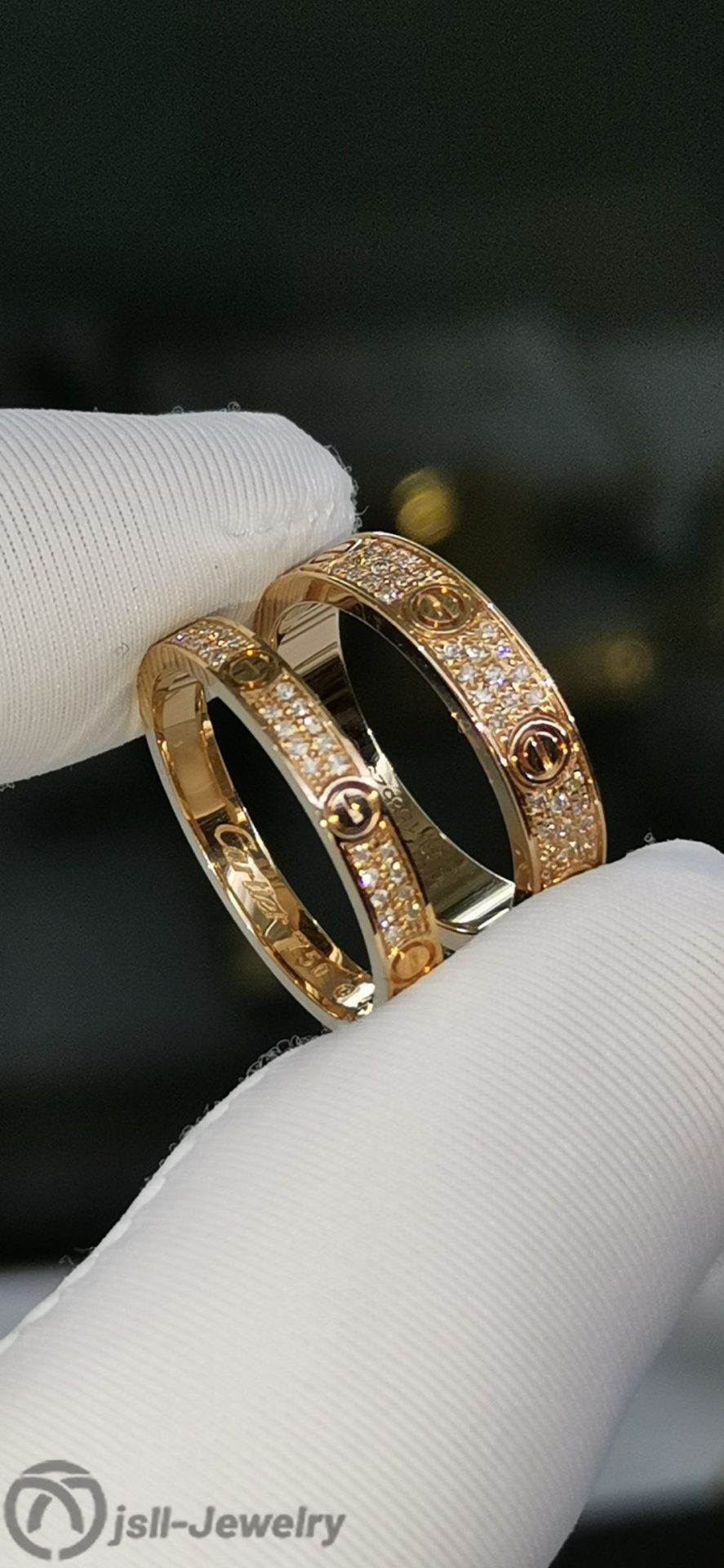 Jsll-Jewelry | 18K rose gold narrow version Full star, ultra narrow version full star ring