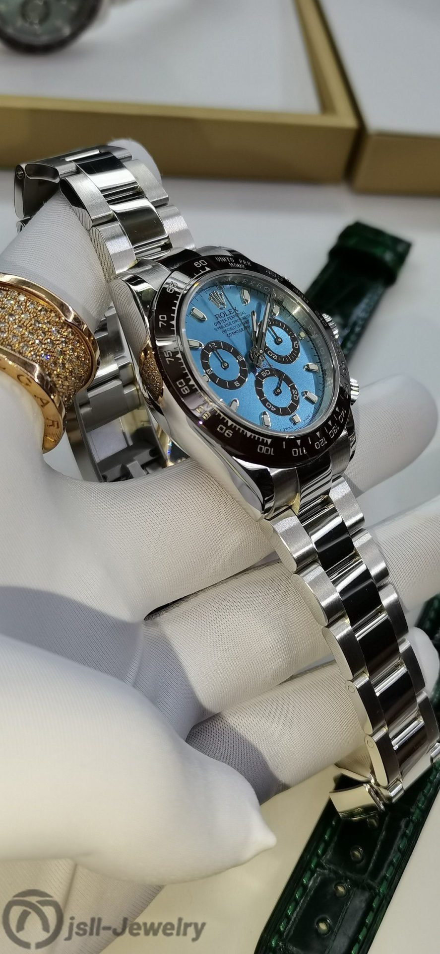 Jsll-Jewelry | Ditona Ice Blue Platinum Watch (Gold plated)