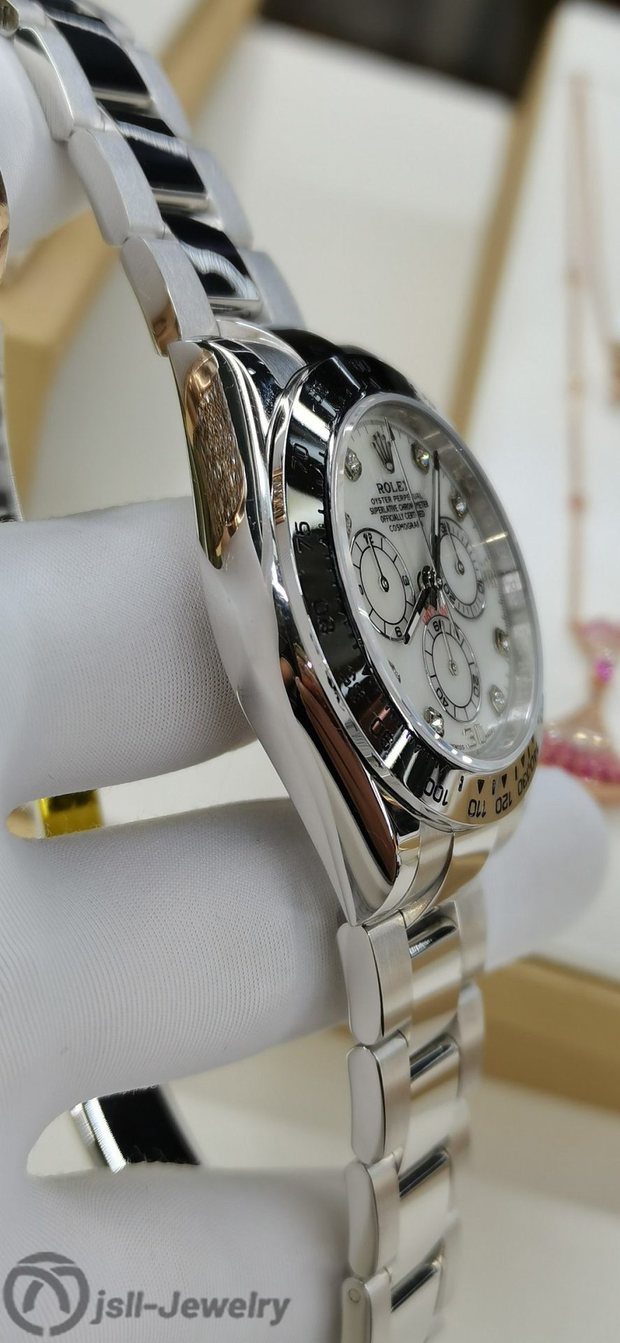 Jsll-Jewelry | Ditona White Mothershell Platinum Watch (Gold plated)