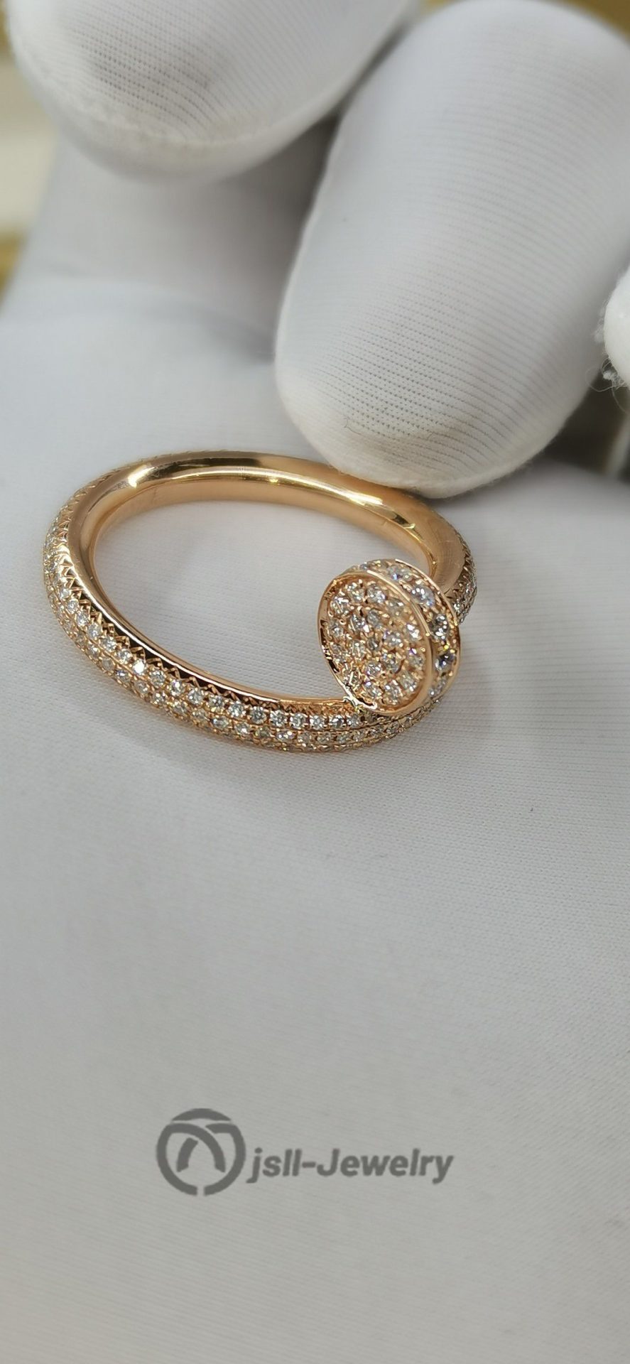 Jsll-Jewelry | 18-karat rose gold diamond  iron nails ring