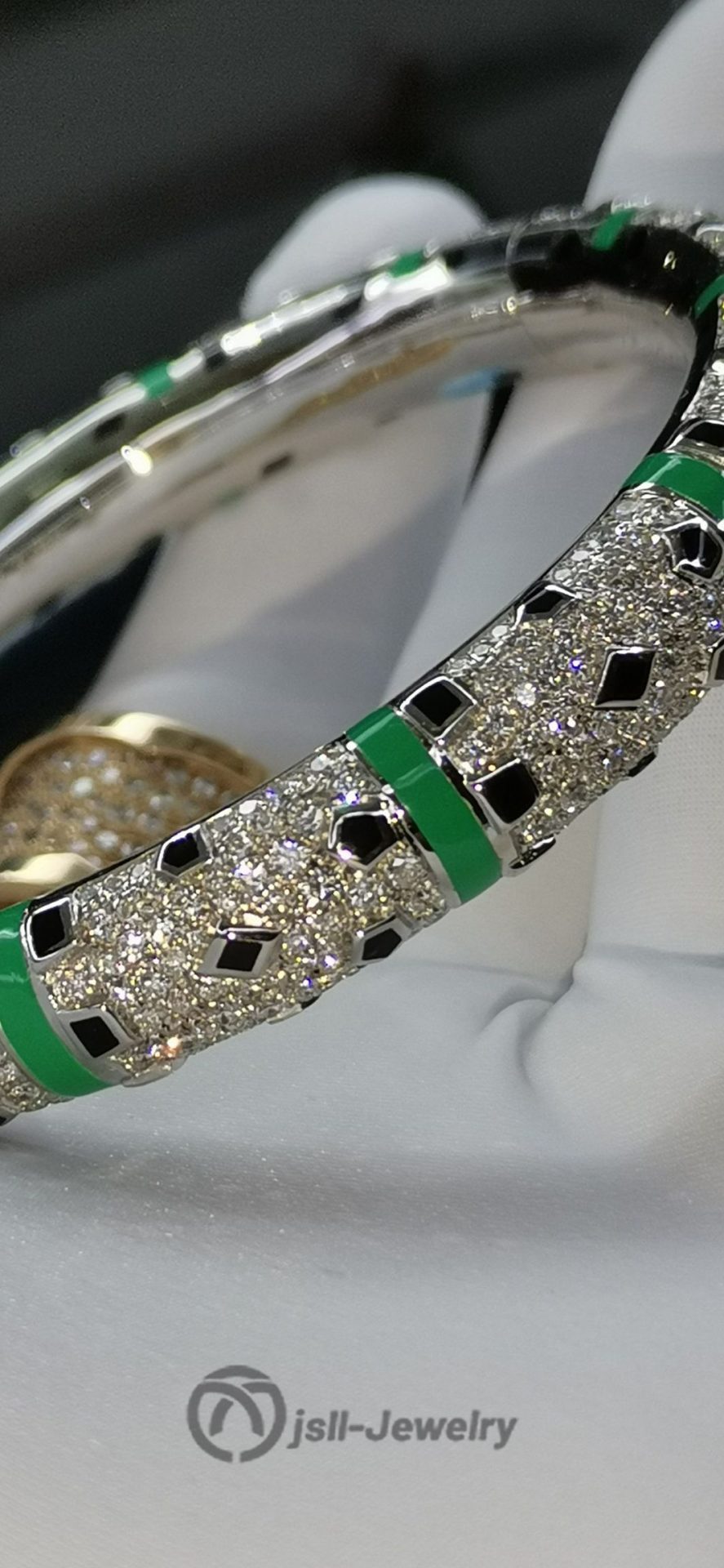 Jsll-Jewelry | 18K white gold Panthere bracelet with diamond