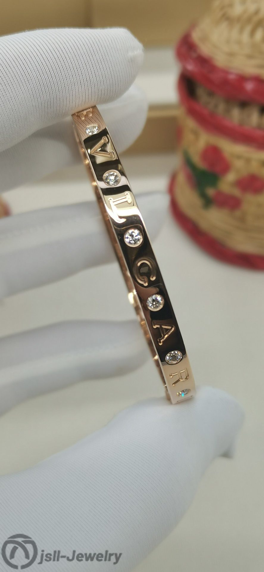 Jsll-Jewelry | 18K rose gold Classic 12 diamond bracelet