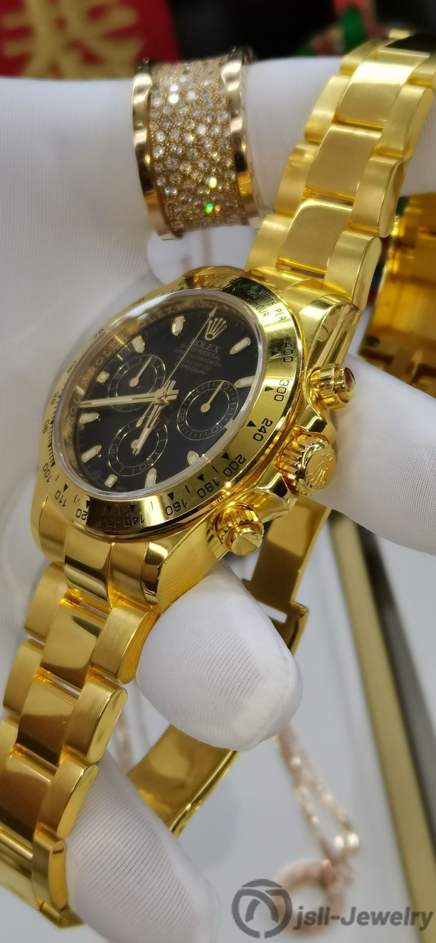 Jsll-Jewelry | Automatic Mechanical Black Face Ditona Gold Watch (Gold plated)