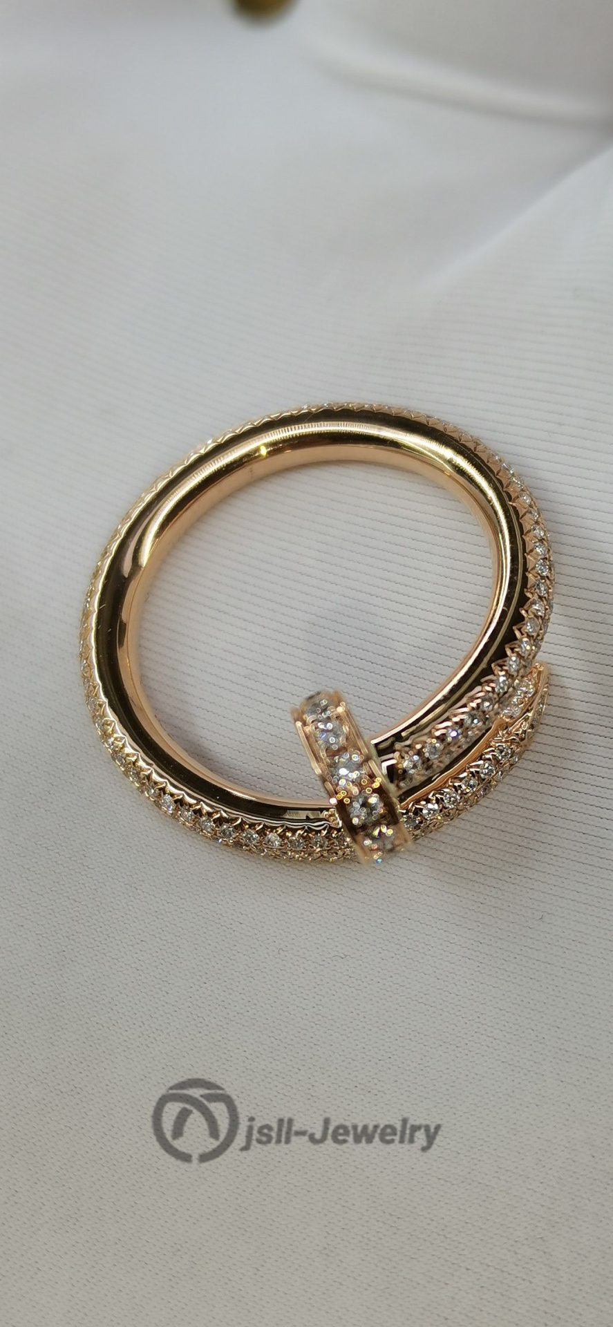 Jsll-Jewelry | 18-karat rose gold diamond  iron nails ring