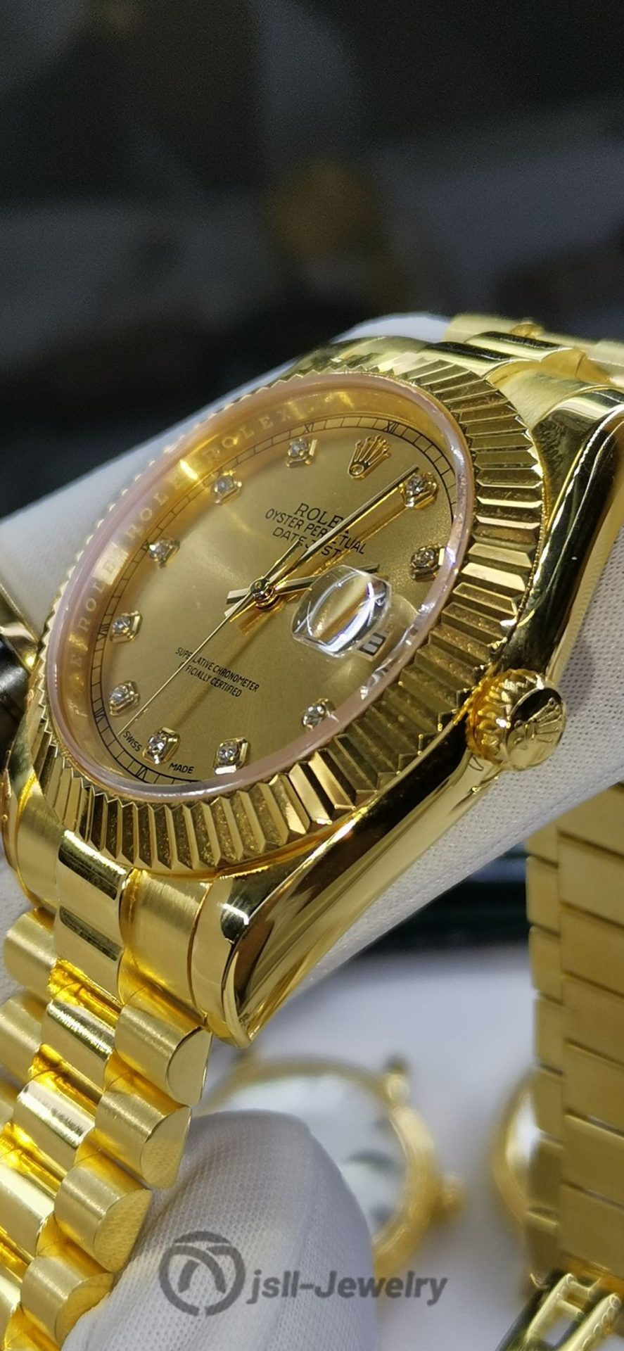 Jsll-Jewelry | Swiss New Machine Week log type (single and double calendar) Gold watch (gold plated)