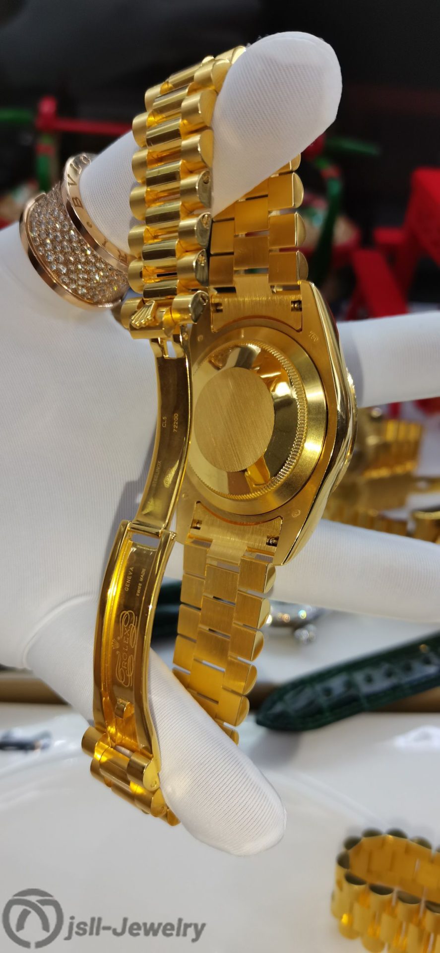 Jsll-Jewelry | Classic masterpiece: Weekly log type gold Watch (gold plated)