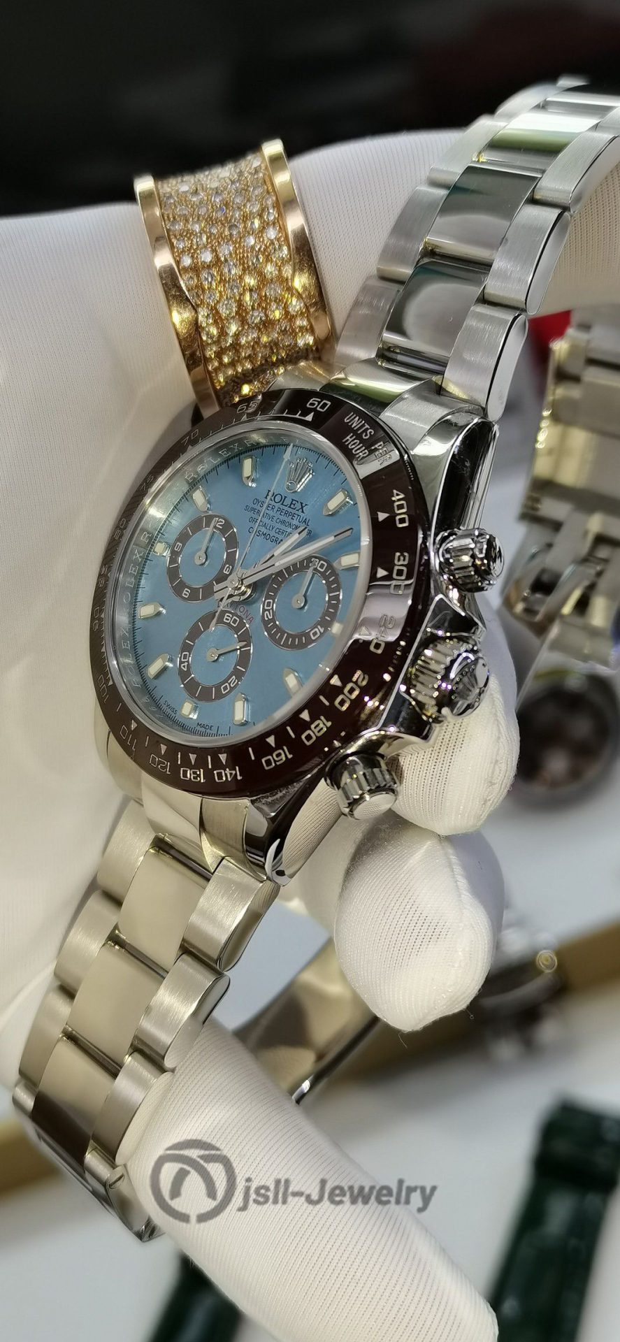 Jsll-Jewelry | Ditona Ice Blue Platinum Watch (Gold plated)