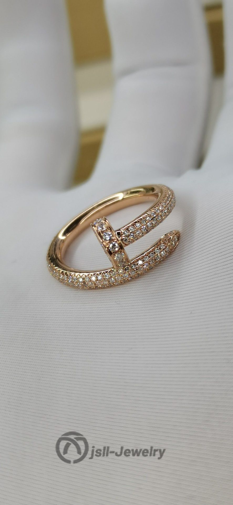 Jsll-Jewelry | 18-karat rose gold diamond  iron nails ring